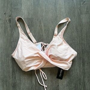 Pink Bikini with Wide Straps and Front Tie